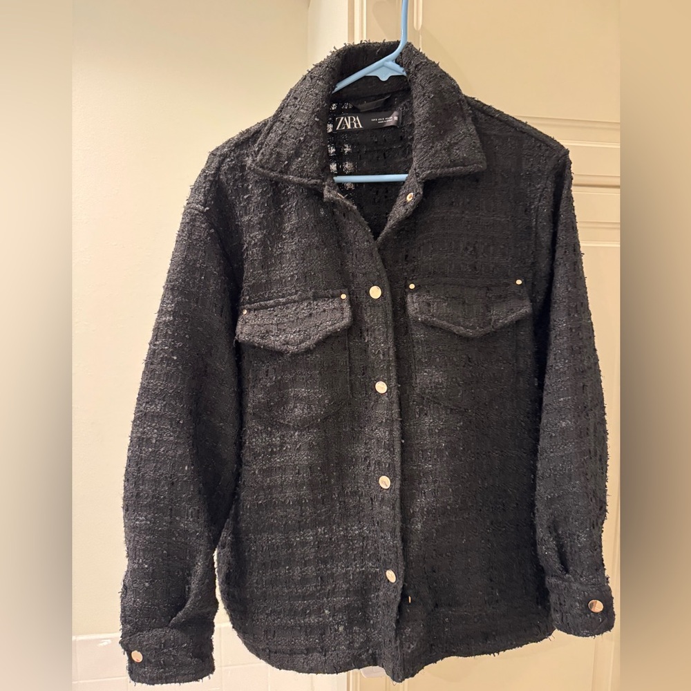 Zara Black Tweed Jacket small